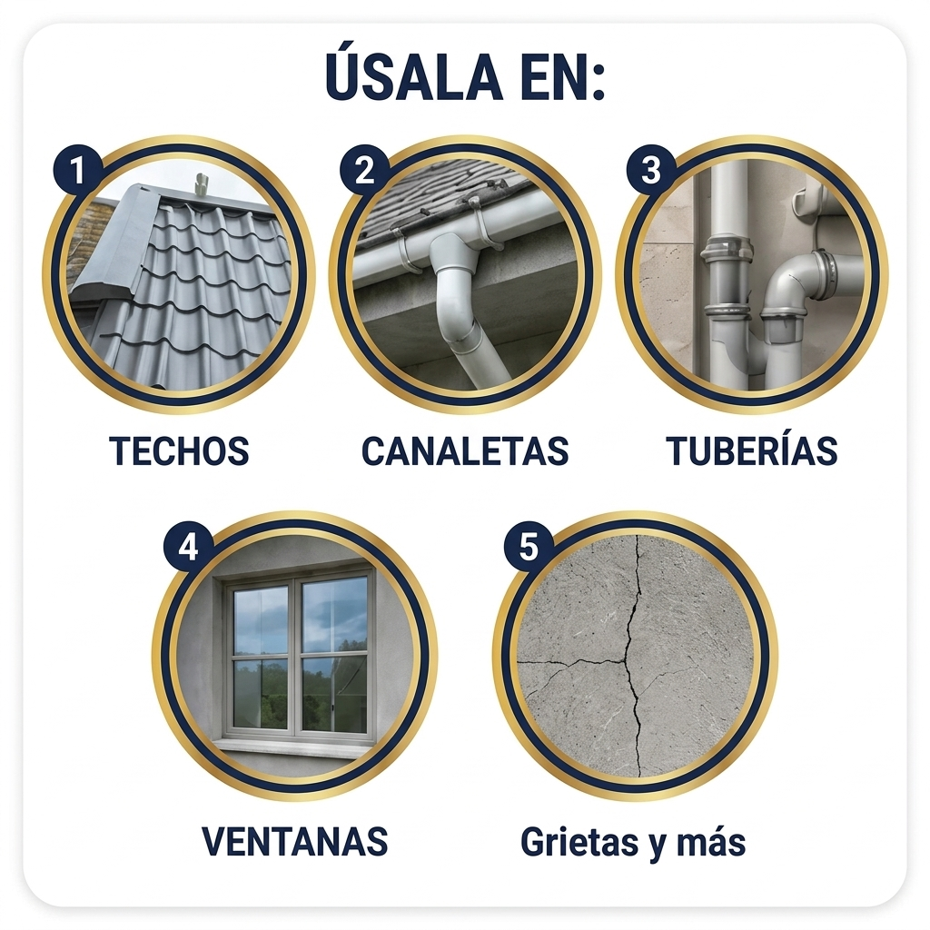 Pack x2: Cinta Impermeable™ - Repara goteras, grietas y filtraciones en segundos sin gastar una fortuna en técnicos
