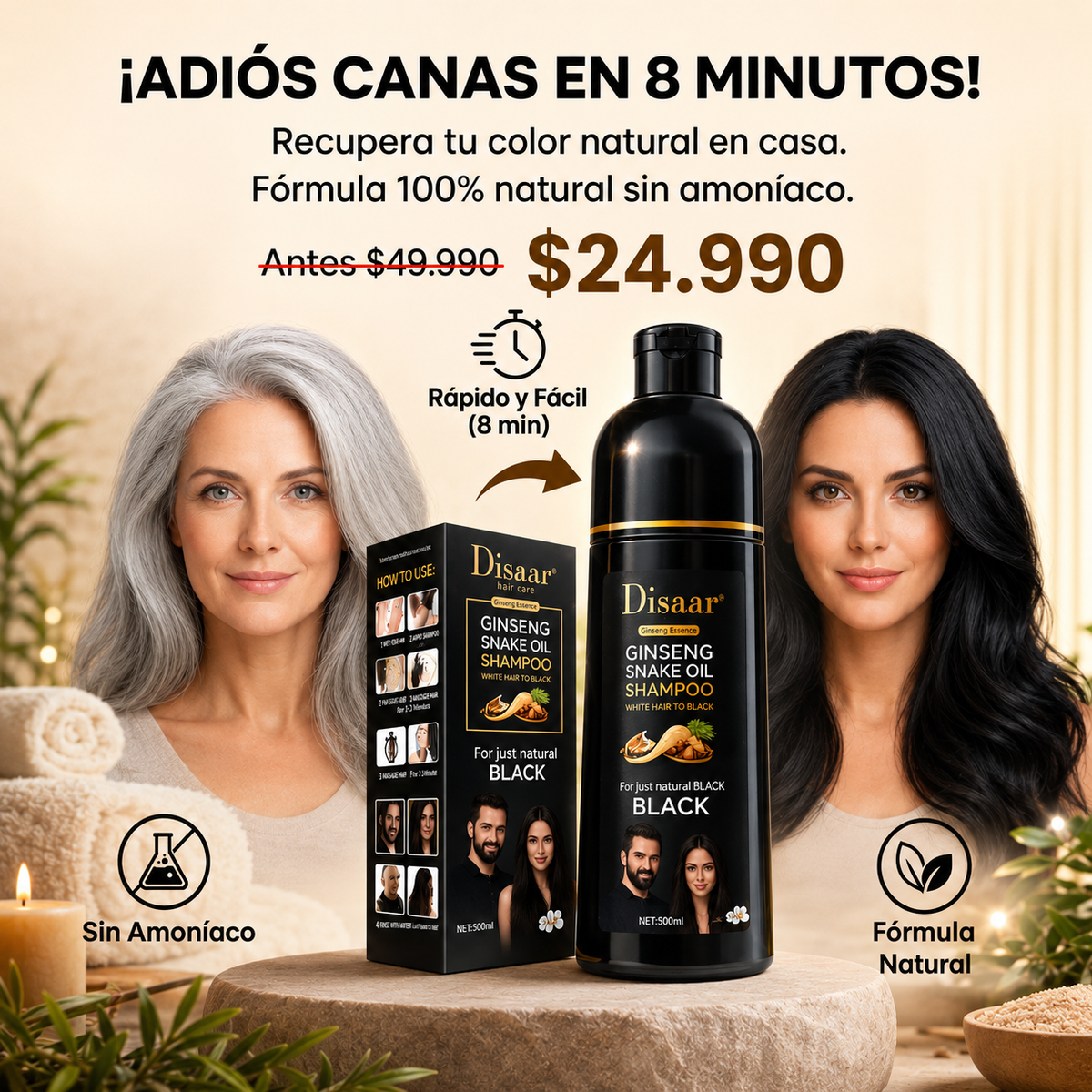 Disaar™ - SHAMPOO TINTE CUBRE CANAS