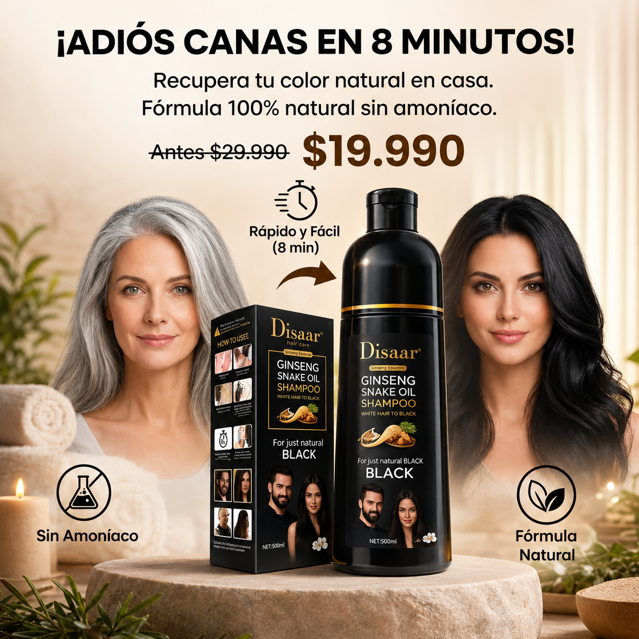 Disaar™ - SHAMPOO TINTE CUBRE CANAS
