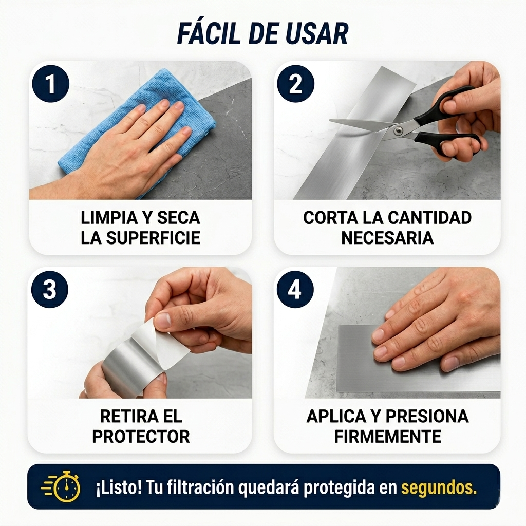 Pack x2: Cinta Impermeable™ - Repara goteras, grietas y filtraciones en segundos sin gastar una fortuna en técnicos