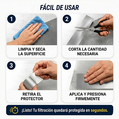 Pack x2: Cinta Impermeable™ - Repara goteras, grietas y filtraciones en segundos sin gastar una fortuna en técnicos