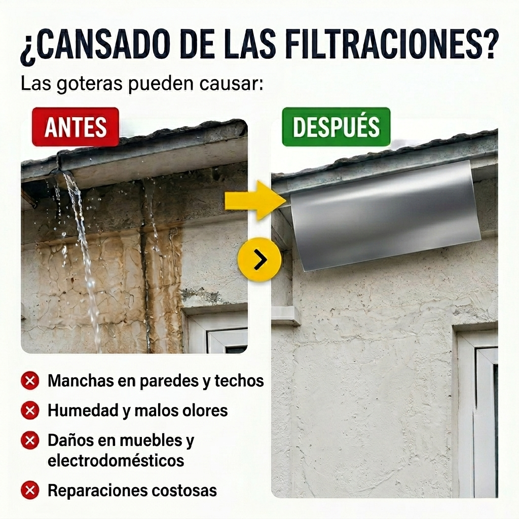 Pack x2: Cinta Impermeable™ - Repara goteras, grietas y filtraciones en segundos sin gastar una fortuna en técnicos