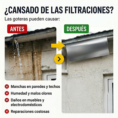 Pack x2: Cinta Impermeable™ - Repara goteras, grietas y filtraciones en segundos sin gastar una fortuna en técnicos